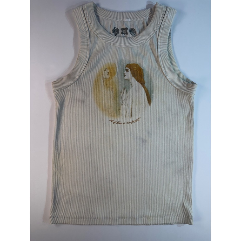 Halsey Love and Power Tour Tank Top All Of This Is Temporary Ribbed Grey Small